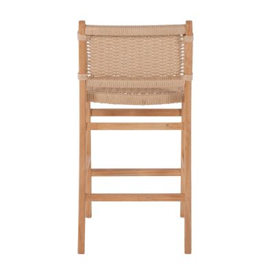 BARSTOOL MEDIUM-HEIGHT HM9332.01 RUBBERWOOD & ROPE- NATURAL COLOR 45x46x95Hcm.