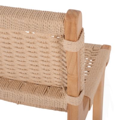 BARSTOOL MEDIUM-HEIGHT HM9332.01 RUBBERWOOD & ROPE- NATURAL COLOR 45x46x95Hcm.