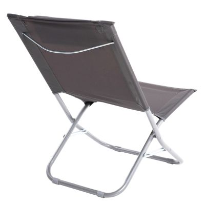 BEACH SHORT CHAIR HM5150.01 METALLIC TALL BACKREST GREY WATERPROOF FABRIC 48x77,5x72 εκ.Hcm.