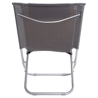 BEACH SHORT CHAIR HM5150.01 METALLIC TALL BACKREST GREY WATERPROOF FABRIC 48x77,5x72 εκ.Hcm.