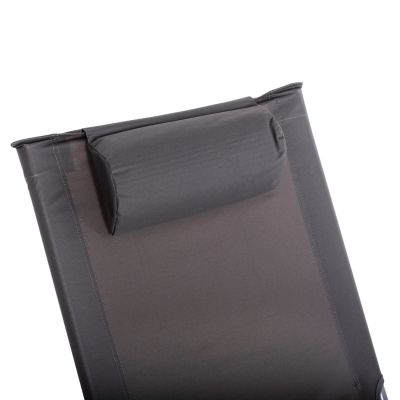 BEACH SHORT CHAIR HM5150.01 METALLIC TALL BACKREST GREY WATERPROOF FABRIC 48x77,5x72 εκ.Hcm.