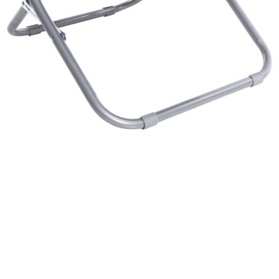 BEACH SHORT CHAIR HM5150.01 METALLIC TALL BACKREST GREY WATERPROOF FABRIC 48x77,5x72 εκ.Hcm.