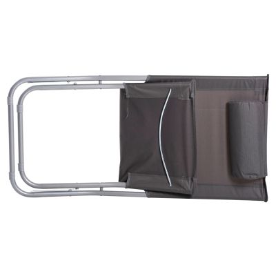 BEACH SHORT CHAIR HM5150.01 METALLIC TALL BACKREST GREY WATERPROOF FABRIC 48x77,5x72 εκ.Hcm.