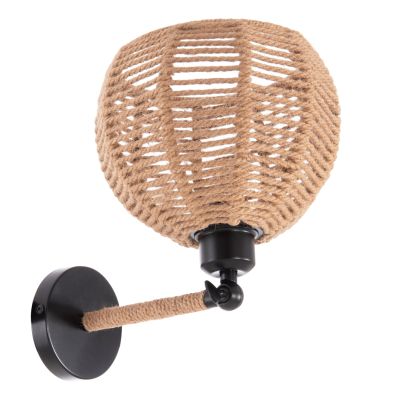 WALL SCONCE STOLT HM4483 METAL BASE-HEMP ROPE-[E27] 20x20x38-24Hcm.
