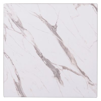 SQUARE HPL TABLETOP HM6363.01 COMPACT WHITE MARBLE 60Χ60Χ1.5cm.