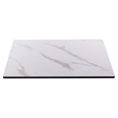 SQUARE HPL TABLETOP HM6363.01 COMPACT WHITE MARBLE 60Χ60Χ1.5cm.