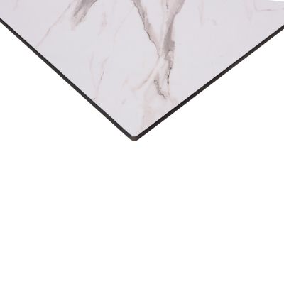 SQUARE HPL TABLETOP HM6363.01 COMPACT WHITE MARBLE 60Χ60Χ1.5cm.