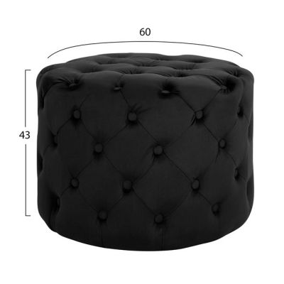 Stool Kassie HM8406.04 Black Velvet Chesterfield Type D60x43h cm