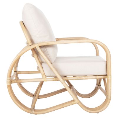 ARMCHAIR BARONESS HM9813 NATURAL RATTAN AND WHITE CUSHIONS 81x90x92Hcm.