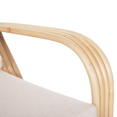 ARMCHAIR BARONESS HM9813 NATURAL RATTAN AND WHITE CUSHIONS 81x90x92Hcm.