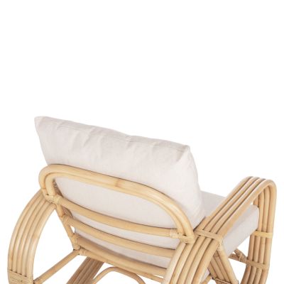 ARMCHAIR BARONESS HM9813 NATURAL RATTAN AND WHITE CUSHIONS 81x90x92Hcm.