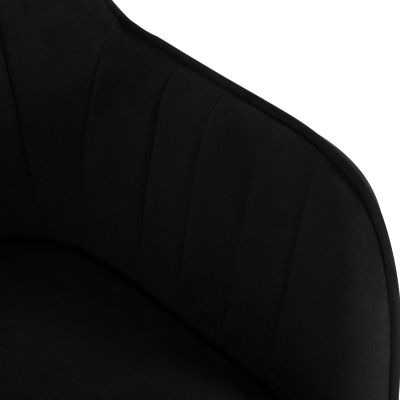 КРЕСЛО SAWYER HM8523.04 ЧЕРНО КАДИФЕ И ЗЛАТИСТИ КРАКА 55Χ60Χ83Hcm.