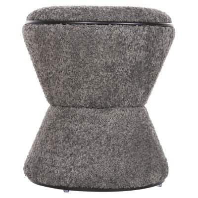 STOOL ROUND LINNER HM9604.01 BOUCLE FABRIC GREY-BLACK DETAIL D38x44 cm.