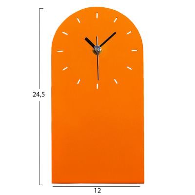 TABLE CLOCK HM4339.01 METAL IN ORANGE COLOR 12X24.5H cm.