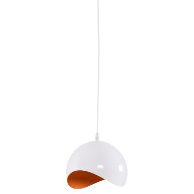 CEILING PENDANT LAMP HM4165.02 METAL SPHERE-WHITE & ORANGE Φ20x118Hcm.