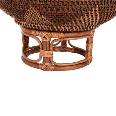 DECORATIVE BOWL WITH BASE HM4270 KETAK WICKERWORK Φ35x18Hcm.
