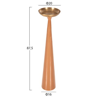 СВЕЩНИК ЗА ПОД (СТЪЛБ) GUNTUR HM4383 МЕТАЛ В СЬОМГА-ЗЛАТО Φ20x87.5Hcm.