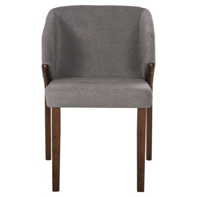 DINING CHAIR RADDER HM9749 RUBBERWOOD IN WALNUT COLOR-GREY FABRIC 50x53x77Hcm.
