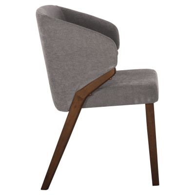 DINING CHAIR RADDER HM9749 RUBBERWOOD IN WALNUT COLOR-GREY FABRIC 50x53x77Hcm.
