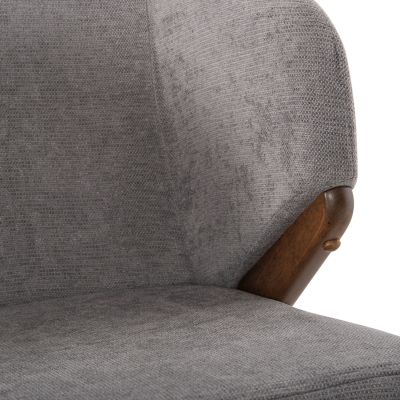 DINING CHAIR RADDER HM9749 RUBBERWOOD IN WALNUT COLOR-GREY FABRIC 50x53x77Hcm.