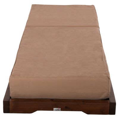 ПЛАЖЕН ШЕЗЛОНГ НИСЪК IKARIA HM10622.04 БОРОВО ДЪРВО В ЦВЯТ ОРЕХ-МОКА ТЕКСТИЛ-ВЪЗГЛАВНИЦА ДЕБЕЛИНА 20см