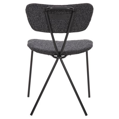 DINING CHAIR DORY HM9855.04 METAL FRAME IN BLACK-FABRIC IN DARK GREY 48,5x61x76Hcm.