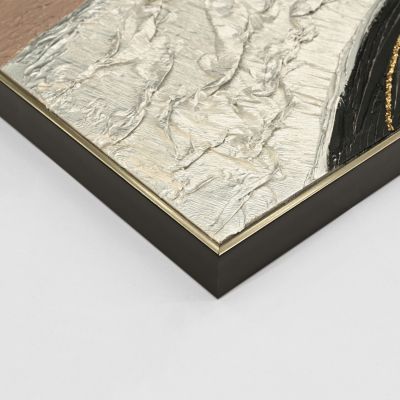WALL PAINTING ABSTRACT HM4552.02 BEIGE PS FRAME-CANVAS-HANDMADE 152x4.5x52Hcm.