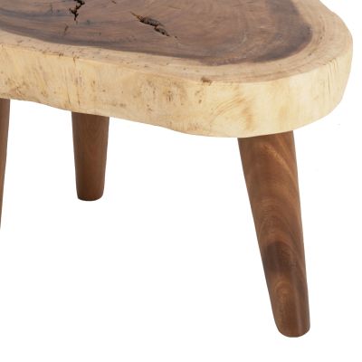 COFFEE TABLE DOMPU HM9630 SOLID SUAR WOOD 8cm THICK TABLETOP 66x44x46Hcm.