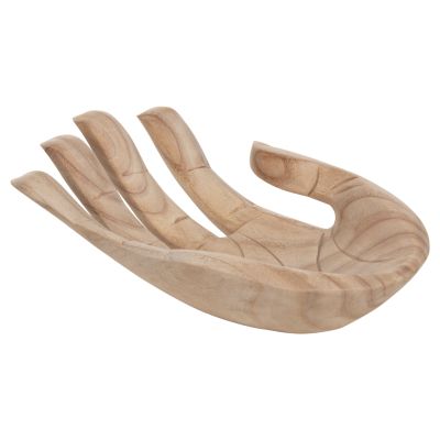 TABLE DECORATION RIGHT HAND HM4278R SOLID ALBASIA WOOD IN NATURAL 30x20x10Hcm.