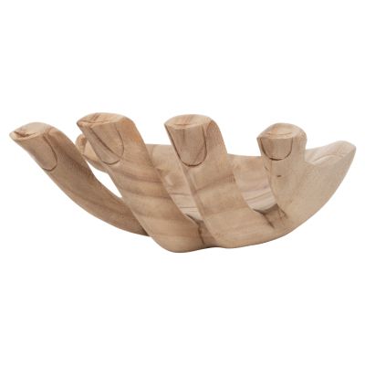 TABLE DECORATION RIGHT HAND HM4278R SOLID ALBASIA WOOD IN NATURAL 30x20x10Hcm.