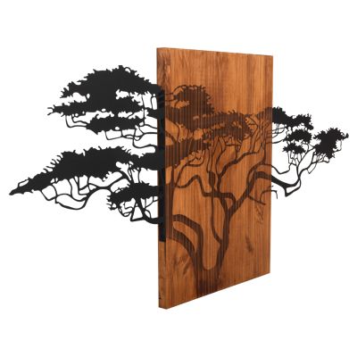 WALL DECORATION TREE FIGURE HM4653 METAL-WOOD 148x3x70Hcm.
