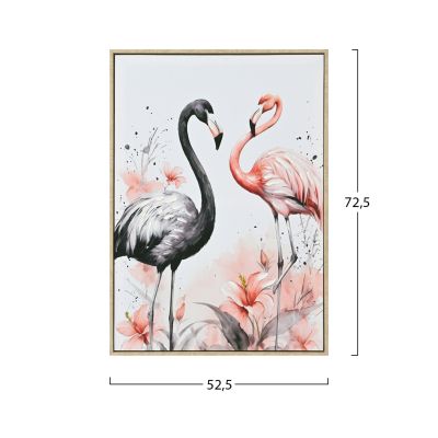 WALL PAINTING FLAMINGOS HM4562 BEIGE PS FRAME-PRINTED CANVAS 52.5x2.8x72.5Hcm.
