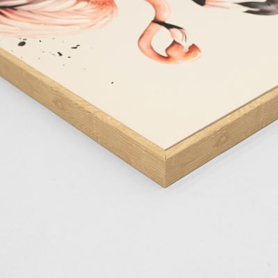 WALL PAINTING FLAMINGOS HM4562 BEIGE PS FRAME-PRINTED CANVAS 52.5x2.8x72.5Hcm.