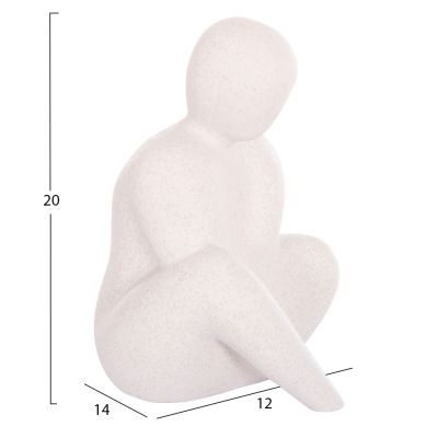 CERAMIC TABLE DECOR HUMANS HM4595 OFF WHITE WITH CRYSTALLISATION 13,8x12,5x21Hcm.