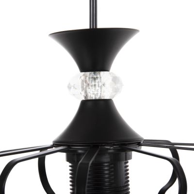 CEILING PENDANT LUMINAIRE HM4089 3-LIGHT BLACK METAL CAPS Φ34x128Hcm.