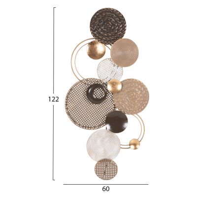 WALL DECOR HM4215 METAL IN EARTH SUBTLE COLORS 60x5x122 cm.