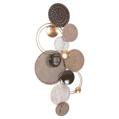 WALL DECOR HM4215 METAL IN EARTH SUBTLE COLORS 60x5x122 cm.