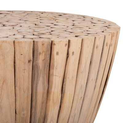 COFFEE TABLE HM9804 TEAK WOOD IN NATURAL Φ80x46Hcm.