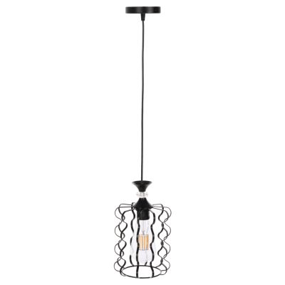CEILING PENDANT LAMP HM4088 BLACK METAL CAP Φ17x130Hcm.