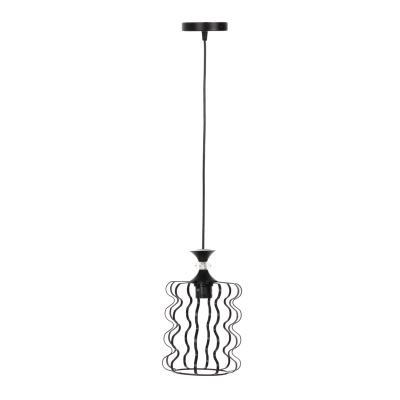 CEILING PENDANT LAMP HM4088 BLACK METAL CAP Φ17x130Hcm.