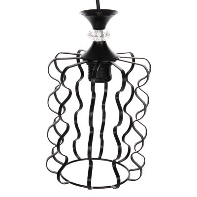 CEILING PENDANT LAMP HM4088 BLACK METAL CAP Φ17x130Hcm.