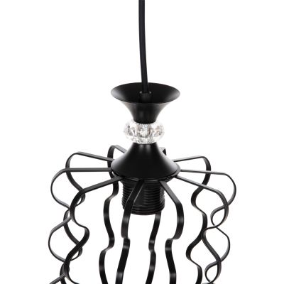 CEILING PENDANT LAMP HM4088 BLACK METAL CAP Φ17x130Hcm.