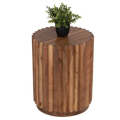 ПОМОЩНА МАСА КРЪГЛА ОСОРКА HM9696 АКАКЦИЯ МАСИВНА-ЕСТЕСТВЕН ЦВЯТ Φ40x50Hcm.