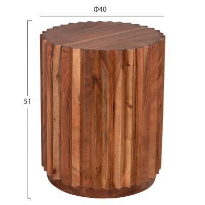 ПОМОЩНА МАСА КРЪГЛА ОСОРКА HM9696 АКАКЦИЯ МАСИВНА-ЕСТЕСТВЕН ЦВЯТ Φ40x50Hcm.
