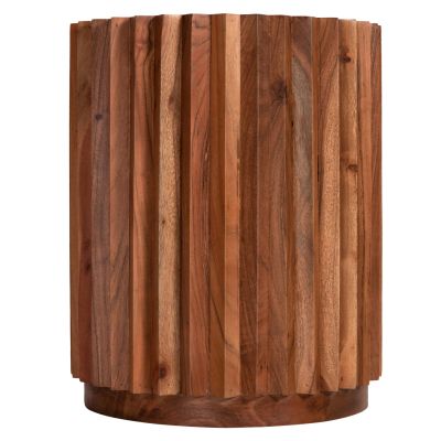ПОМОЩНА МАСА КРЪГЛА ОСОРКА HM9696 АКАКЦИЯ МАСИВНА-ЕСТЕСТВЕН ЦВЯТ Φ40x50Hcm.