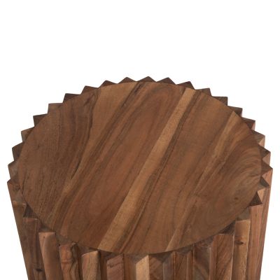 ПОМОЩНА МАСА КРЪГЛА ОСОРКА HM9696 АКАКЦИЯ МАСИВНА-ЕСТЕСТВЕН ЦВЯТ Φ40x50Hcm.