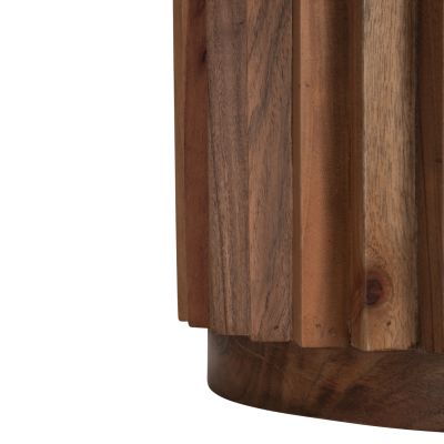 ПОМОЩНА МАСА КРЪГЛА ОСОРКА HM9696 АКАКЦИЯ МАСИВНА-ЕСТЕСТВЕН ЦВЯТ Φ40x50Hcm.