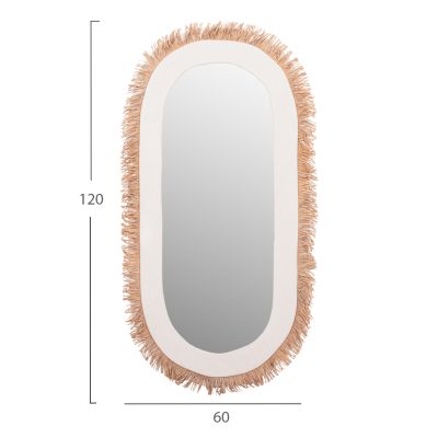 WALL MIRROR SERIES SANTORINI HM4526 MDF IN OFF WHITE-DECOR IN BEIGE 61x1,8x120Hcm.