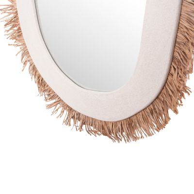 WALL MIRROR SERIES SANTORINI HM4526 MDF IN OFF WHITE-DECOR IN BEIGE 61x1,8x120Hcm.