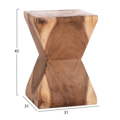 SIDE STOOL ANVIL HM9756.11 SUAR WOOD IN NATURAL 31x31x45Hcm.